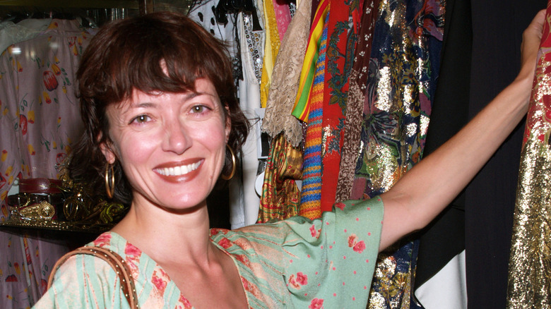 Mia Sara pictured smiling in 2006
