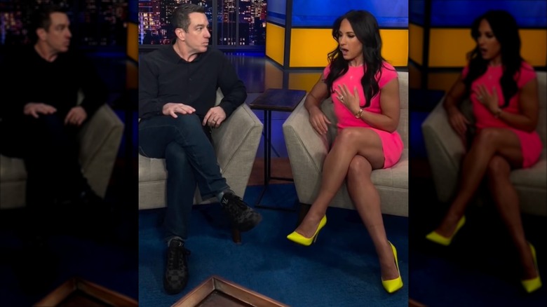 Emily Compagno sitting with Jamie Lissow during interview