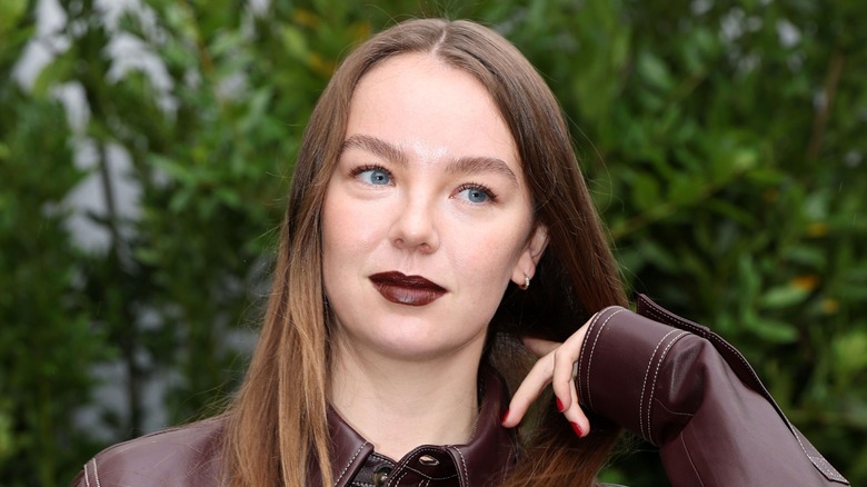 Princess Alexandra of Hanover at Milan Fashion Week in 2025 with bright red nails
