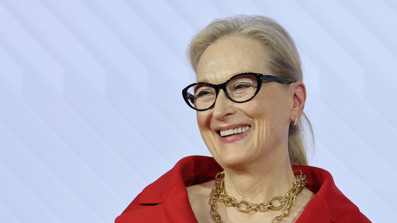 Meryl Streep smiles on the red carpet in 2026
