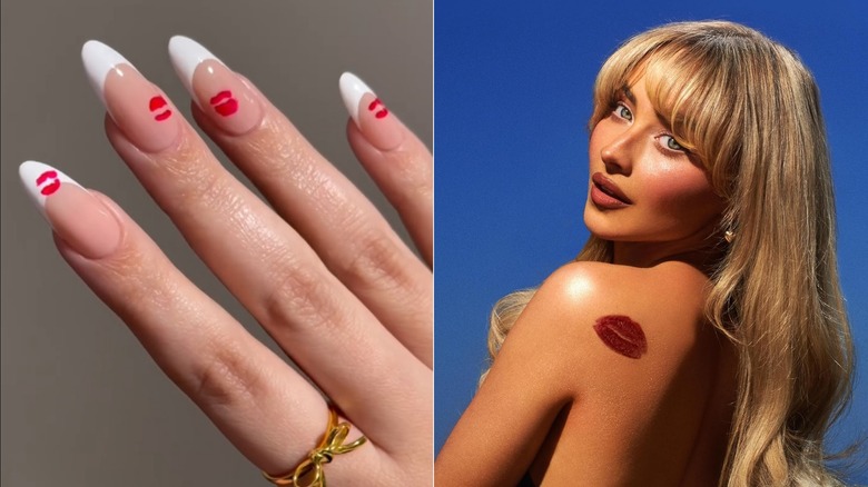 Kiss nails and Sabrina Carpenter posing