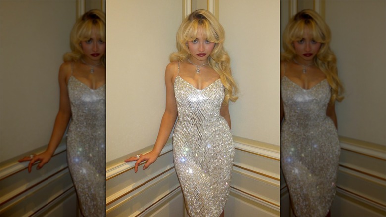 Sabrina Carpenter in a sparkly dress