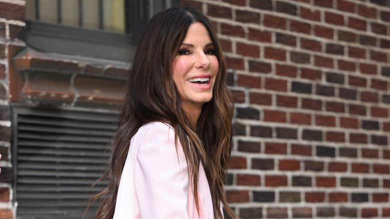 Sandra Bullock spotted outside the 'The Late Show with Stephen Colbert' in 2022
