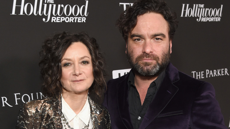 Sara Gilbert and Johnny Galecki pictured together on the red carpet in 2019