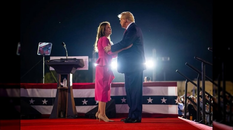 Sarah Huckabee Sanders and Donald Trump