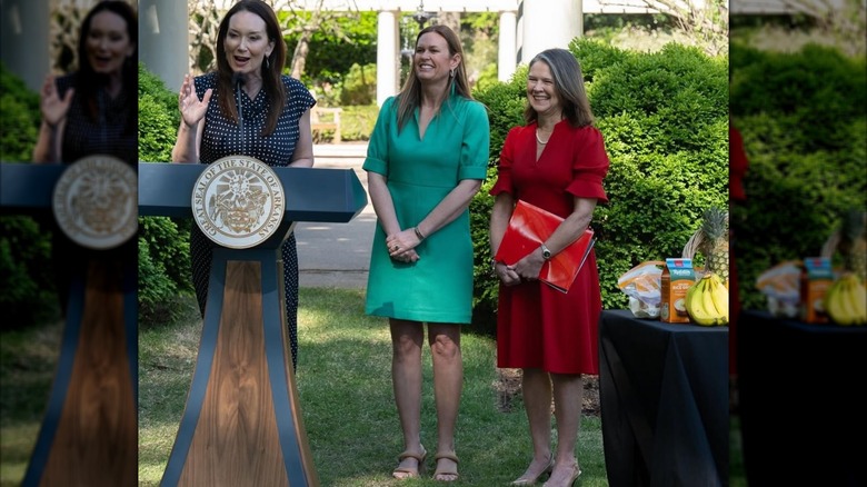 Sarah Huckabee Sanders at the Arkansas Governor's Mansion