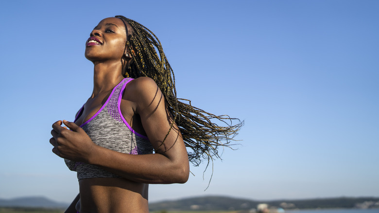 woman out running