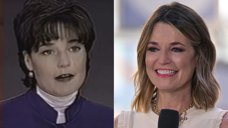 Savanna Guthrie with her natural hair in the '90s and in 2024, side by side photos