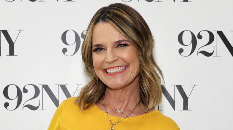 Savannah Guthrie smiling on a red carpet