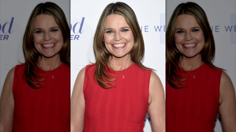 Savannah Guthrie smiling at a Hollywood Reporter event with long hair