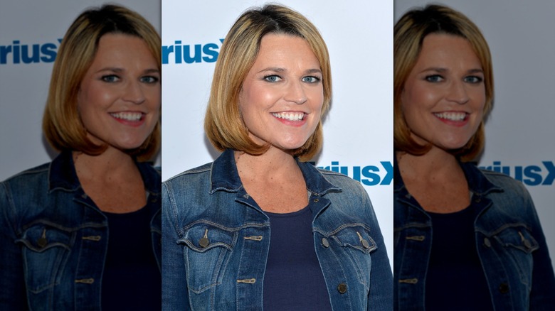 Savannah Guthrie wearing her hair in a chin-length cut with a blonde-toned dye job