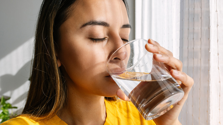 Woman drinking water