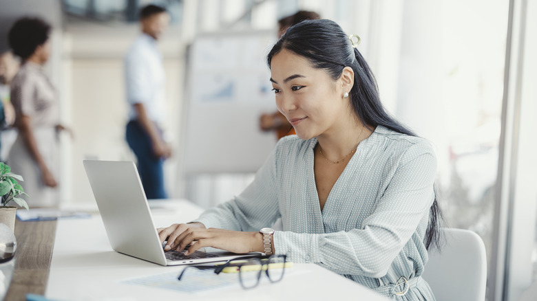 Woman on a laptop