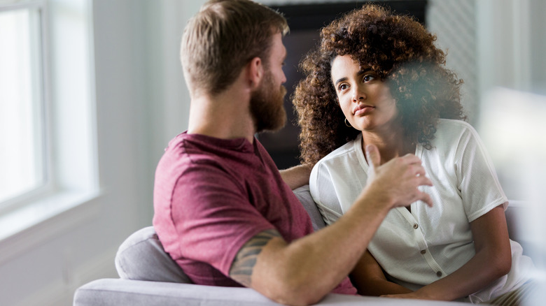 Couple having discussion