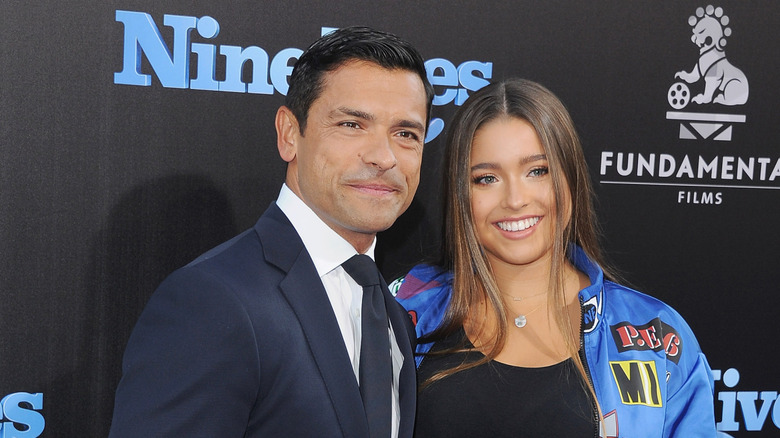 Mark Consuelos and Lola Consuelos posing