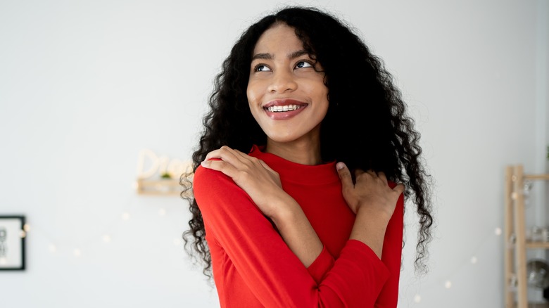 Woman in comfortable sweater