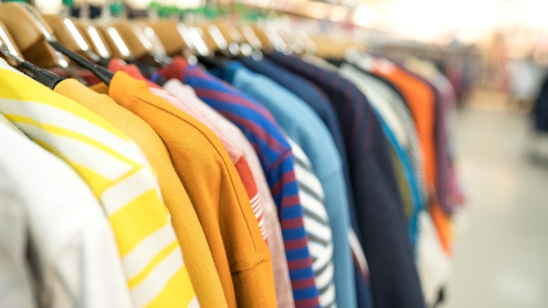 Clothes on hangers