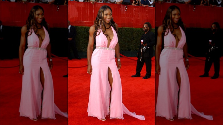 Serena Williams in a pink dress