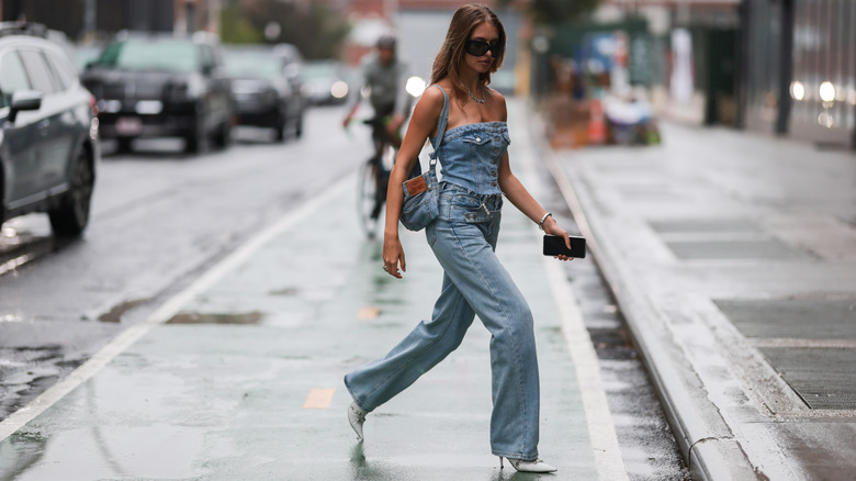 Sophie Janovich in denim and heels