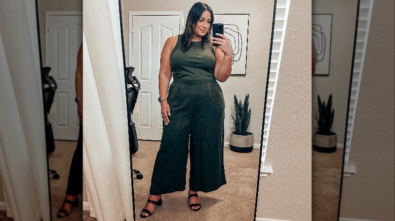 woman taking mirror selfie