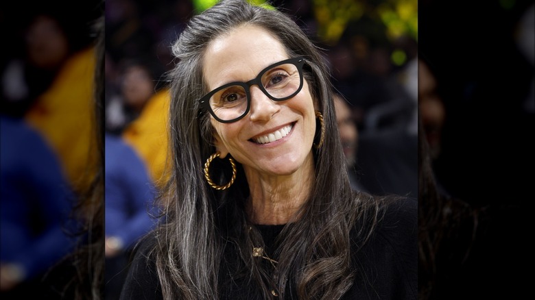 Jami Gertz at the Los Angeles Lakers and Atlanta Hawks game, 2025