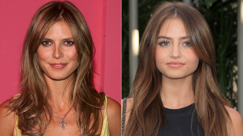 Side by side photos of Heidi Klum and Leni Olumi Klum