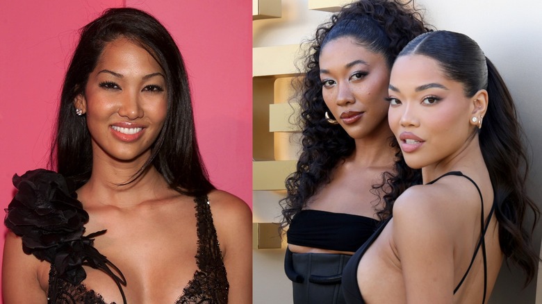 Side by side pics of Kimora Lee Simmons and Ming & Aoki Lee Simmons