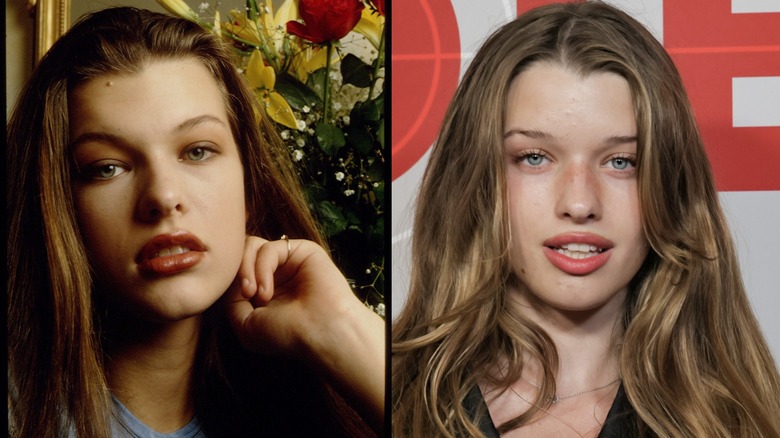 Side by side pics of Milla Jovovich and Daughter Ever Gabo Anderson