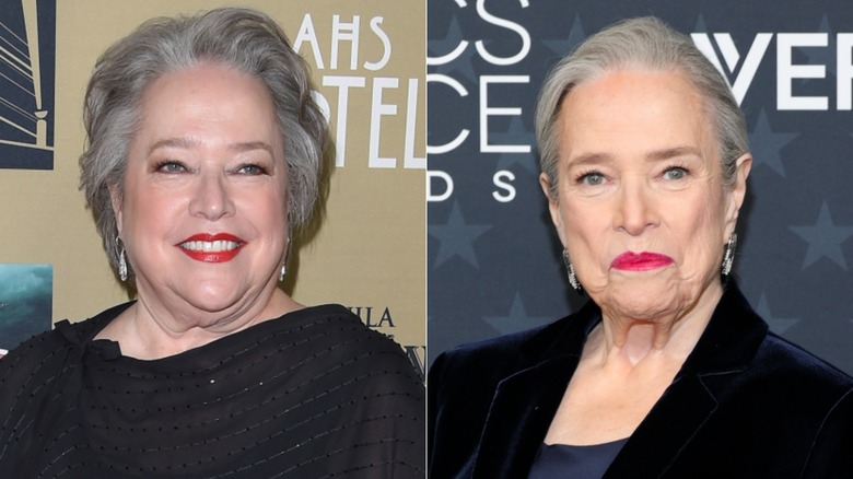 Kathy Bates in 2015 and 2026, side-by-side photos