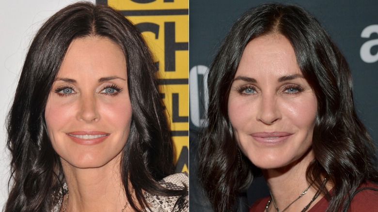 Courtney Cox side-by-side at two different events