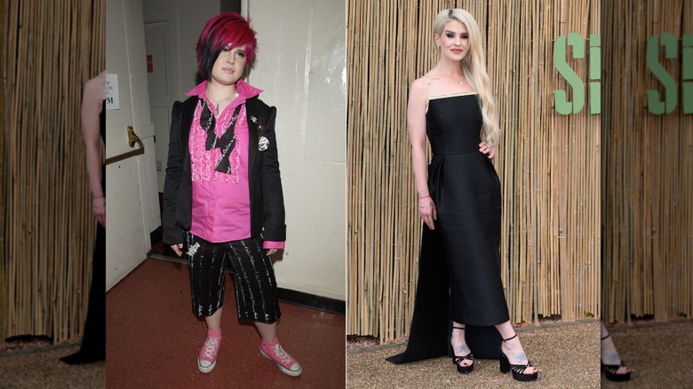 Split image of Kelly Osbourne in 2002 and 2025