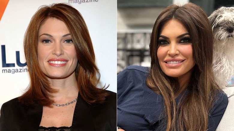 Kimberly Guilfoyle in 2004 and in 2024, side by side photos