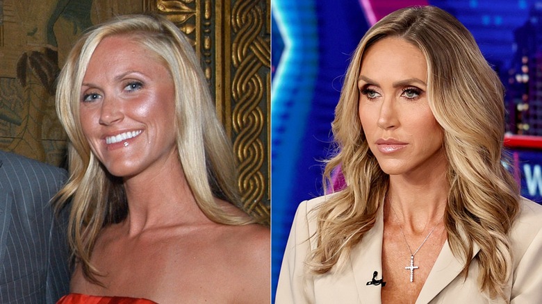 Lara Trump in 2008 and 2025, side by side photos