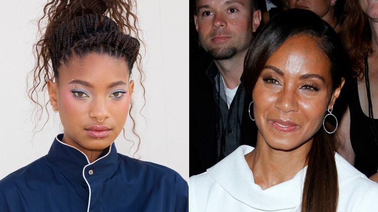 Willow Smith and Jada Pinkett Smith split image