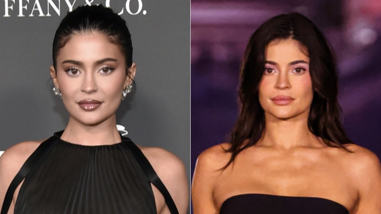 L: Kylie Jenner attends the 2022 Baby2Baby Gala presented by Paul Mitchell at Pacific Design Center on November 12, 2022 / R: Kylie Jenner walks the runway during the Coperni Paris Womenswear Spring-Summer 2025