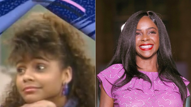 Lark Voorhies smiling in side by side pics