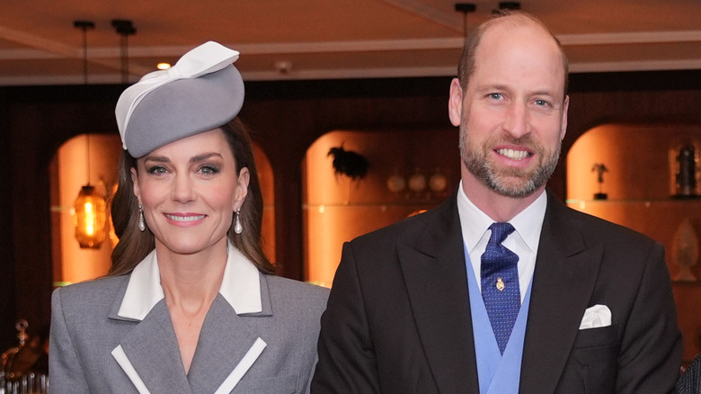 Prince William, Prince of Wales and Catherine, Princess of Wales receive President of Nigeria Bola Ahmed Tinubu and First Lady Oluremi Tinubu at the Fairmont Windsor Park hotel in Englefield Green, on day one of their state visit to the UK, on March 18, 2026