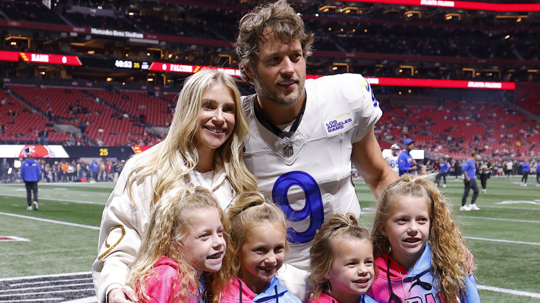 Kelly Stafford alongside her husband, Matthew Stafford and their children