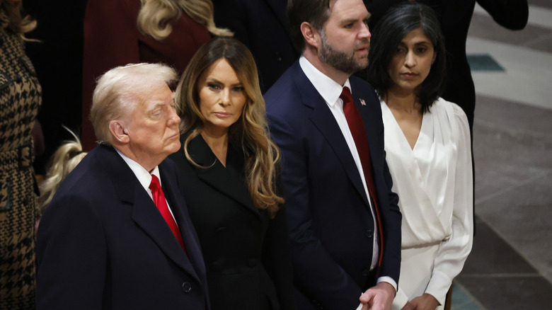 the trump and vances at the National Prayer Service at Washington January 21, 2025