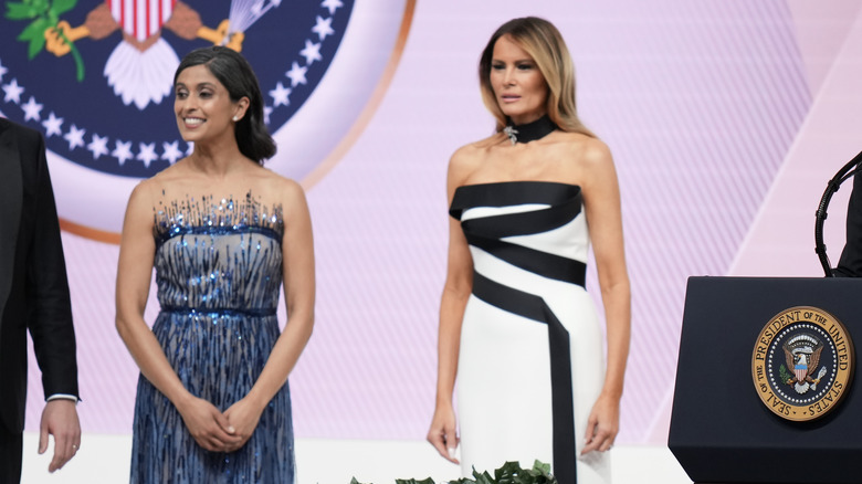 melania trump and usha vance at the 2025 Commander-in-Chief Ball