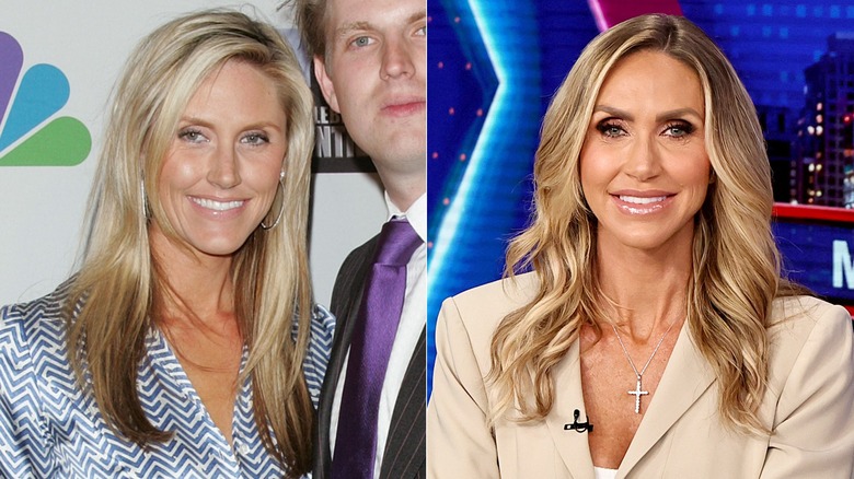 Lara Trump in 2011 and 2025, side by side photos