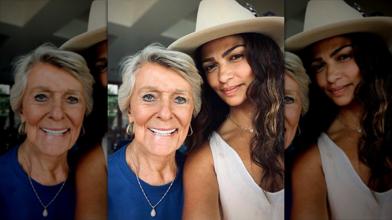Camila Alves McConaughey smiling in a selfie with Matthew's mom, Kay