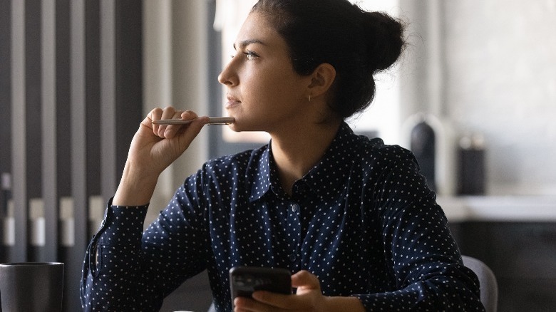Woman distracted