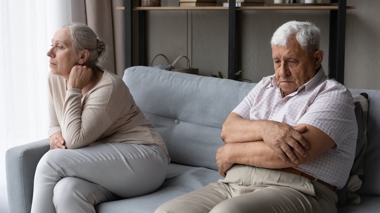 Sad older couple