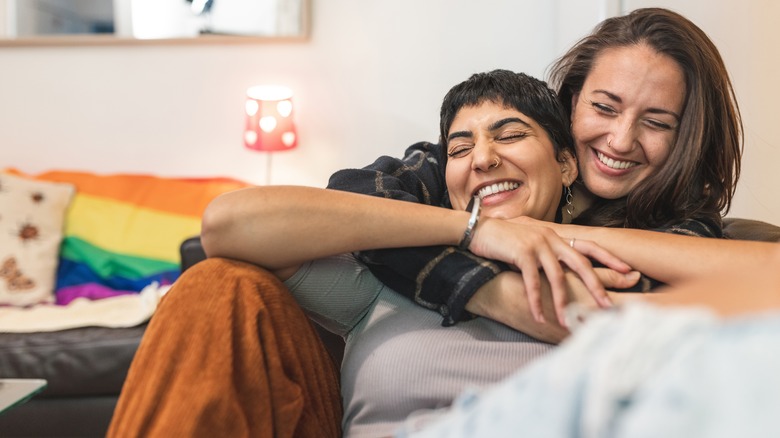 Couple embracing