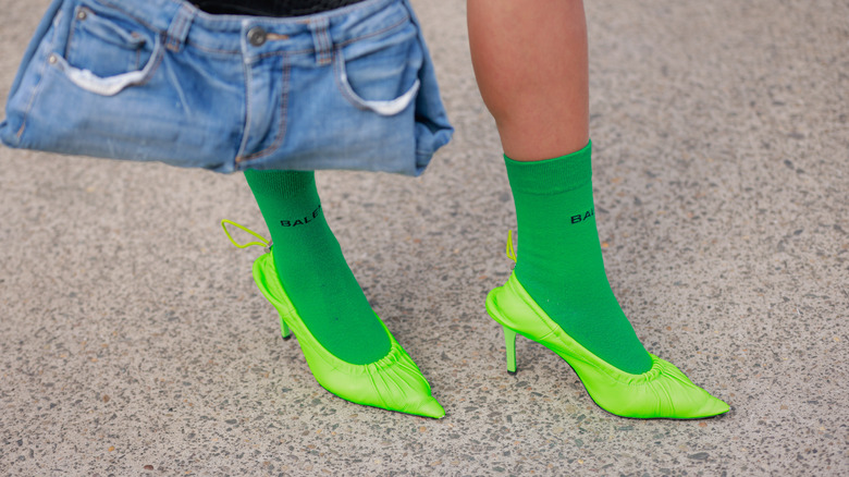 Heels sales with socks