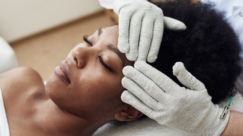 Woman getting a Lymphatic Drainage Massage