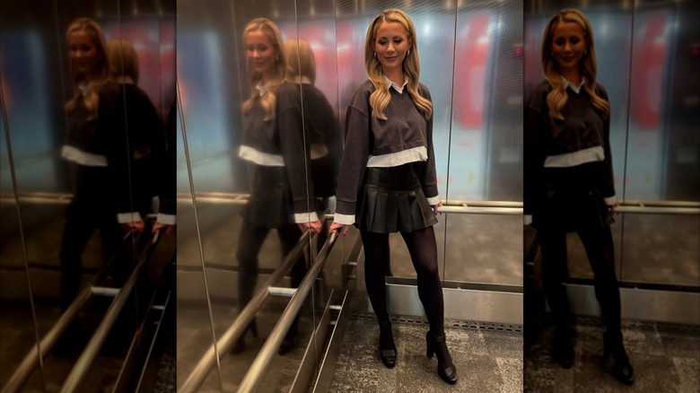 Laura Rutledge posing in an elevator