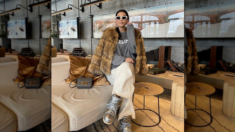 Faux fur coat