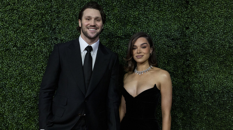 Josh Allen and Hailee Steinfeld pose for a photo on the red carpet the 14th Annual NFL Honors at Saenger Theatre in New Orleans